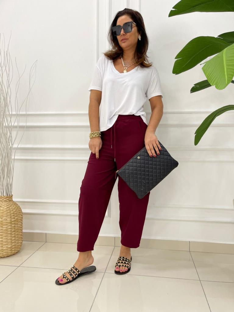 Amon Kadın Bordo Pantolon