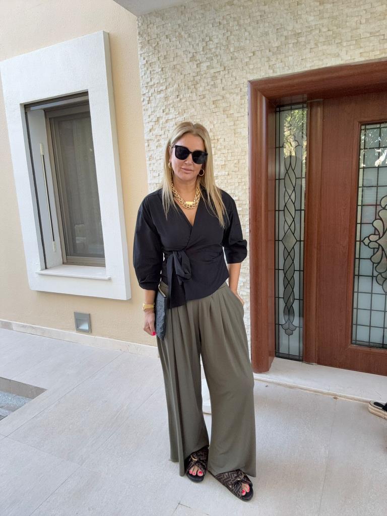 Bewo Haki Palazzo Pantolon