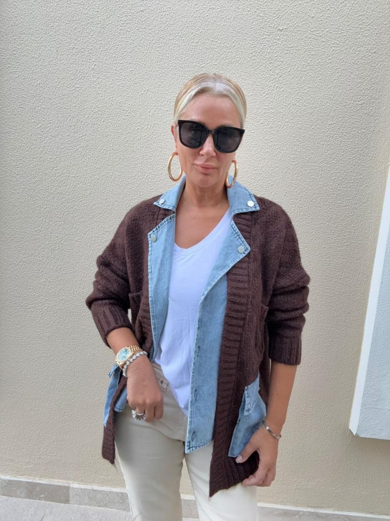 Bucky Kahverengi Triko Hırka