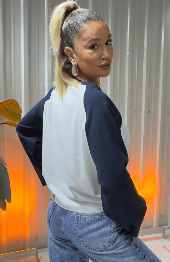 Firka Garnili Modal Bluz Lacivert