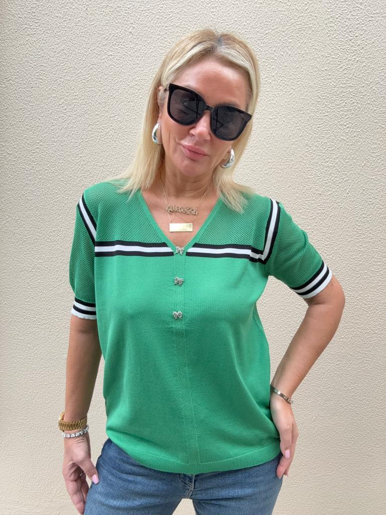 Fiyona Yeşil Büyük Beden Triko