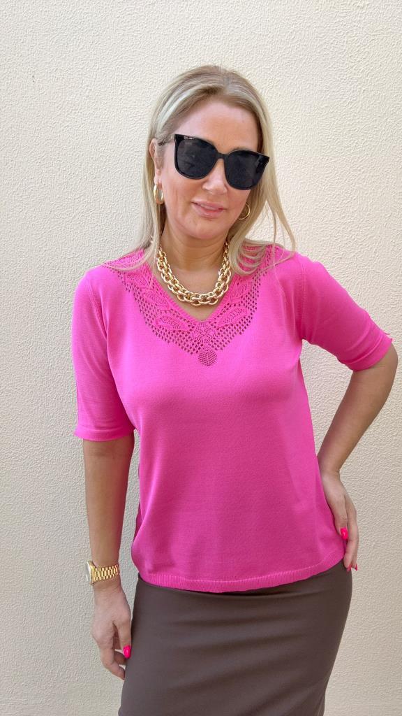 Foreo Pembe Büyük Beden Triko