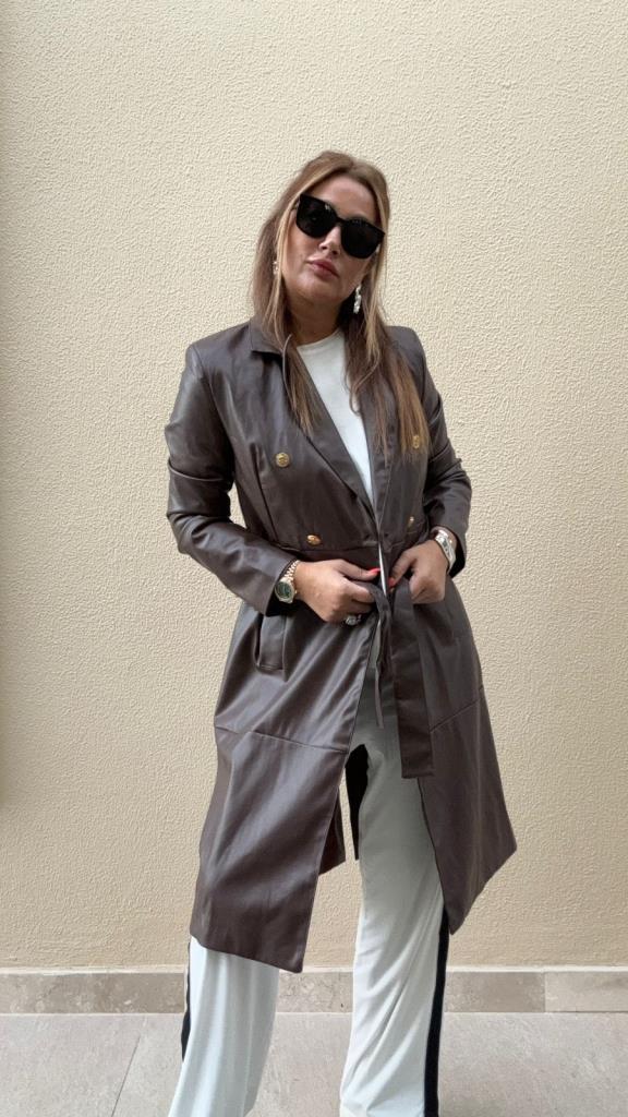 Holy Kahve Deri Trench