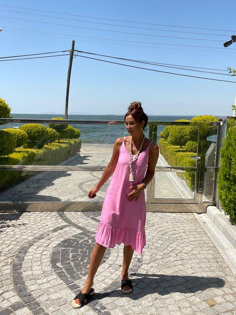 Jelani Kadın Pembe Midi Elbise