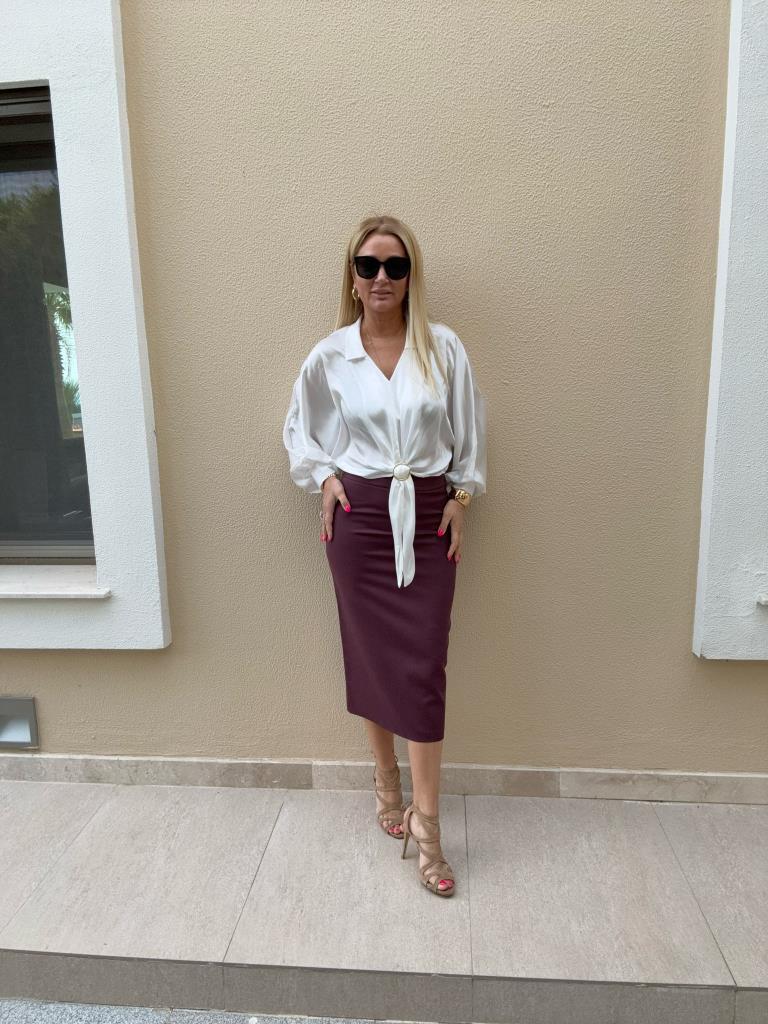 Karla Mürdüm Midi Boy Kalem Etek