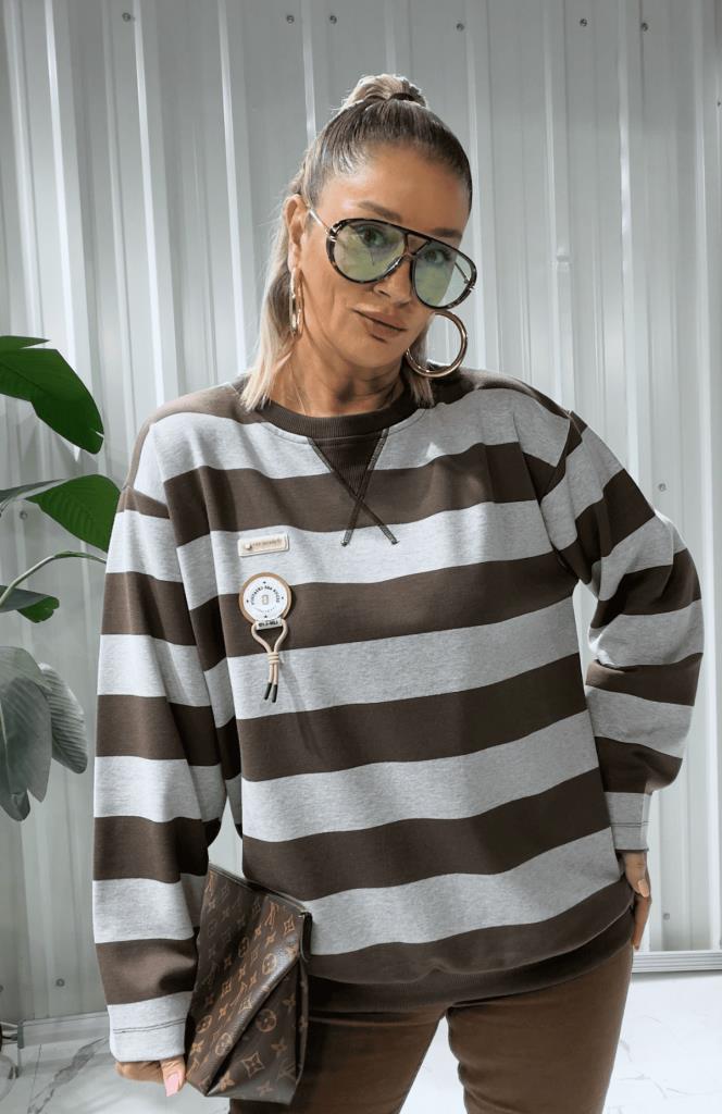 Lorista Sweat-Shırt Kahve Gri