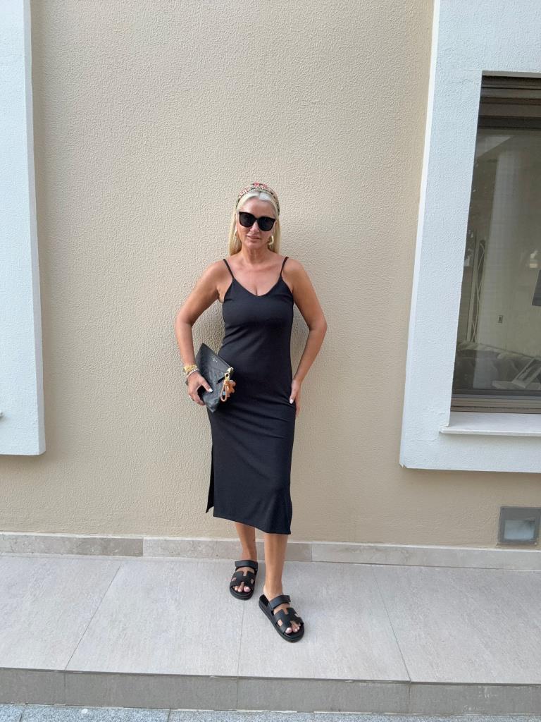 Lotus Kadın Siyah Elbise