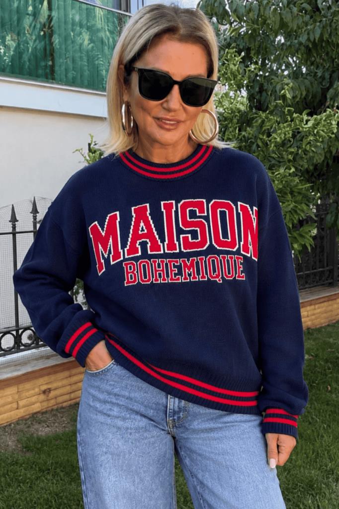 Maison Oversize Kazak Lacivert