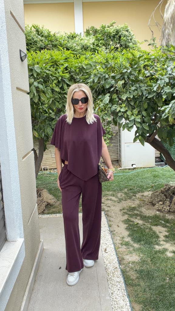 Mia Pelerinli Takım Bordo