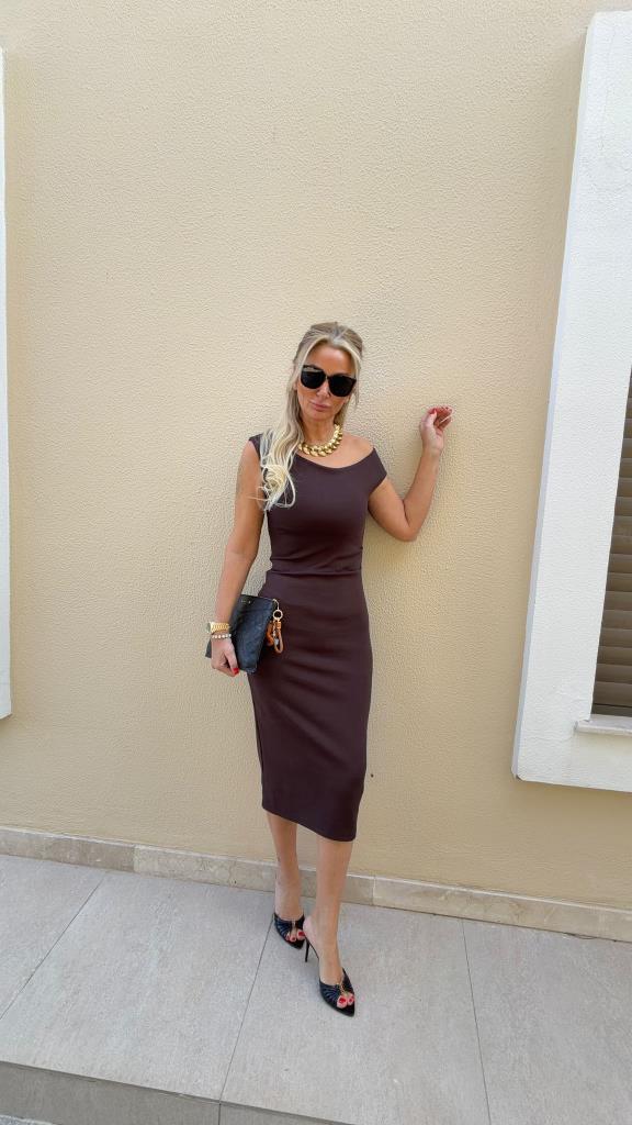 Modal Touch Kahve Elbise