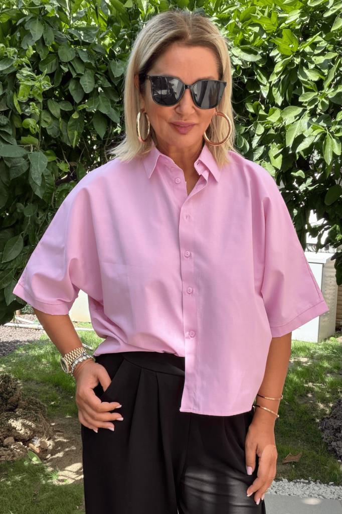 Navy Yarasakol Pembe Gömlek