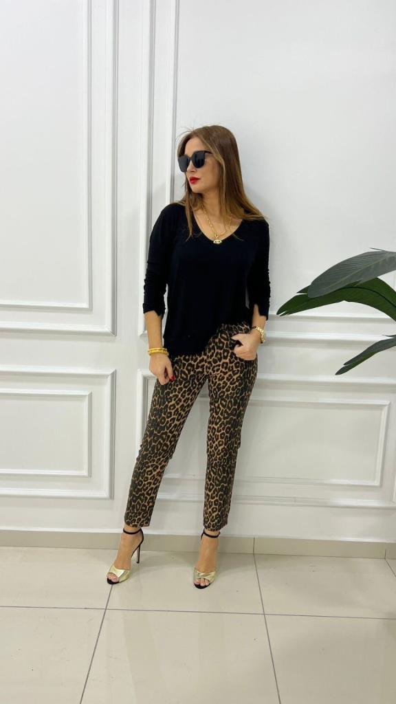 Nika Kadın Leopar Pantolon