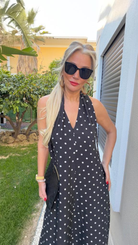 Norella Puantiyeli Siyah Elbise