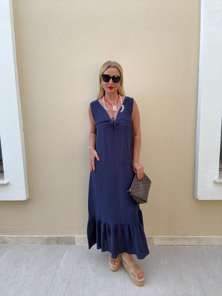 Omgi Lacivert Elbise