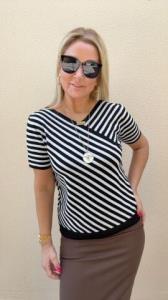 Raw Siyah-Krem Triko