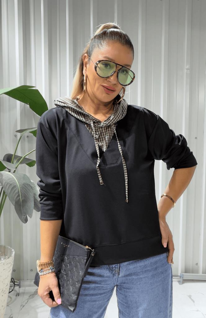 Refirta Kapüşonlu Modal Sweat Siyah