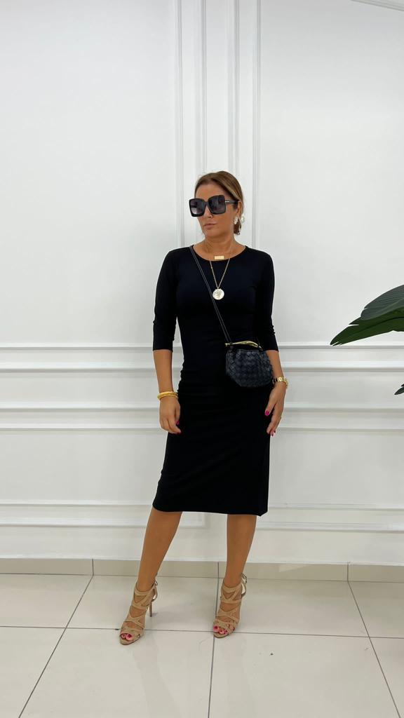 Rexo Kadın Siyah Elbise