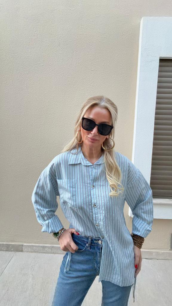 Riviera Mavi Çizgili Gömlek