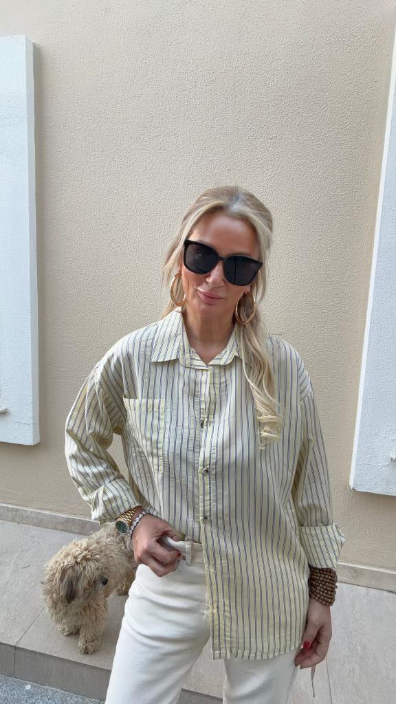 Riviera Sarı Çizgili Gömlek