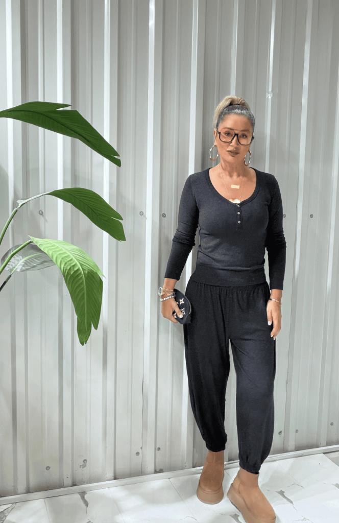 Rufy İthal Modal Yumoş Takım Koyu Füme