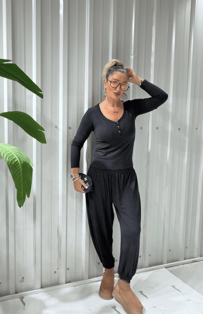 Rufy İthal Modal Yumoş Takım Koyu Füme