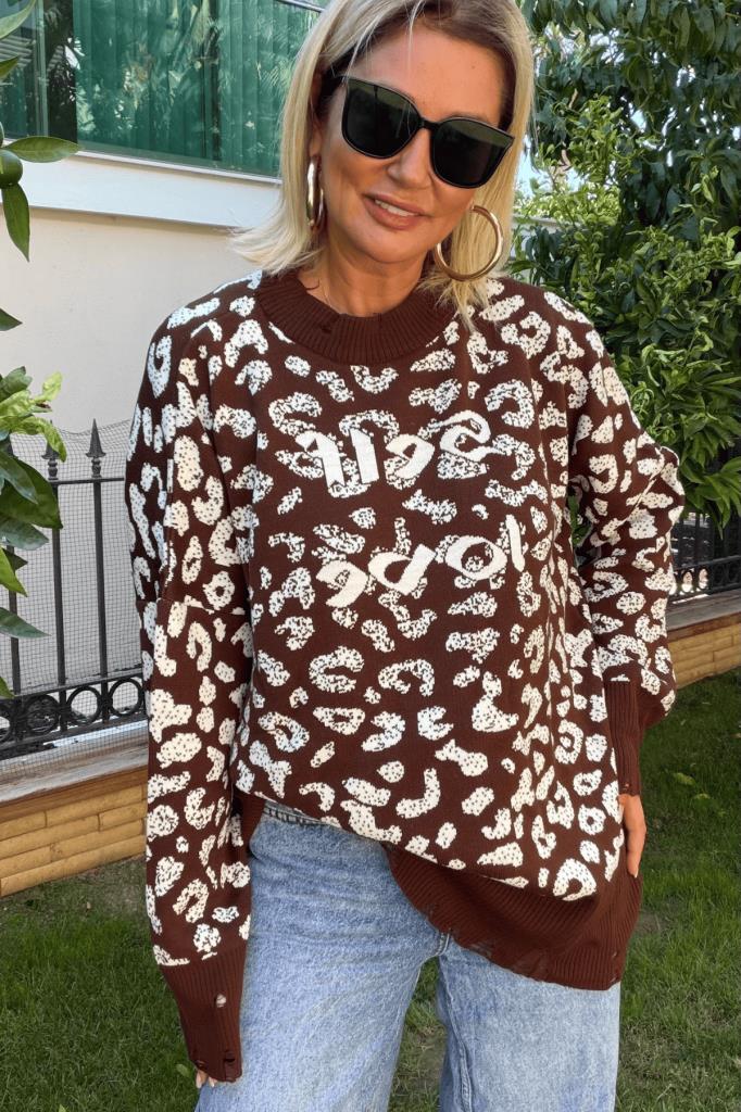Self Love Oversize Kazak Acı Kahve