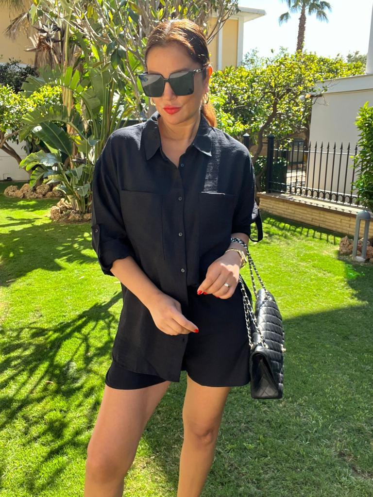 Selka Kadın Siyah Şortlu Takım