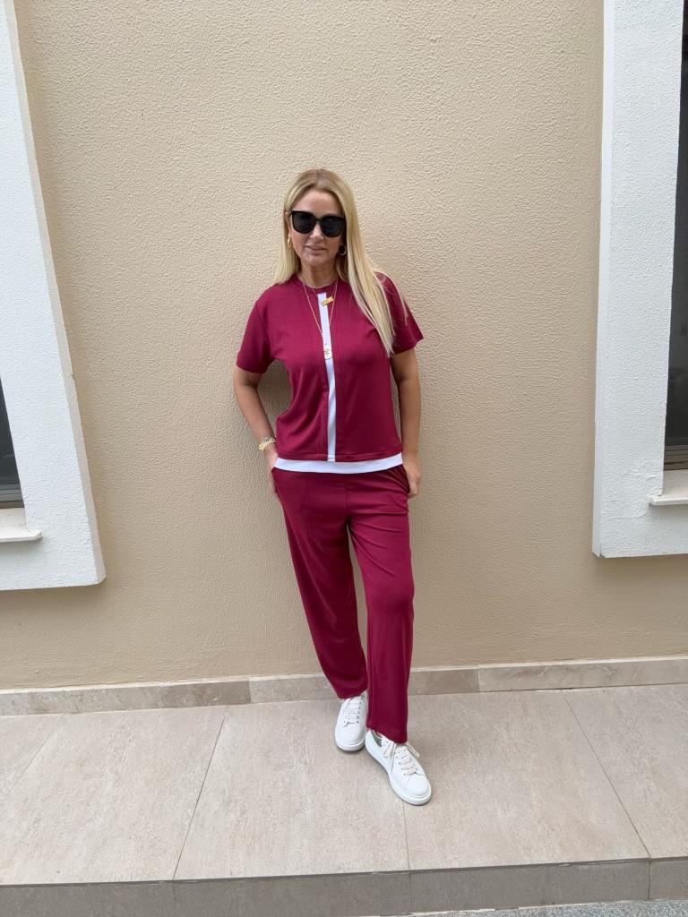 Siton Önü Paralı Bordo Takım