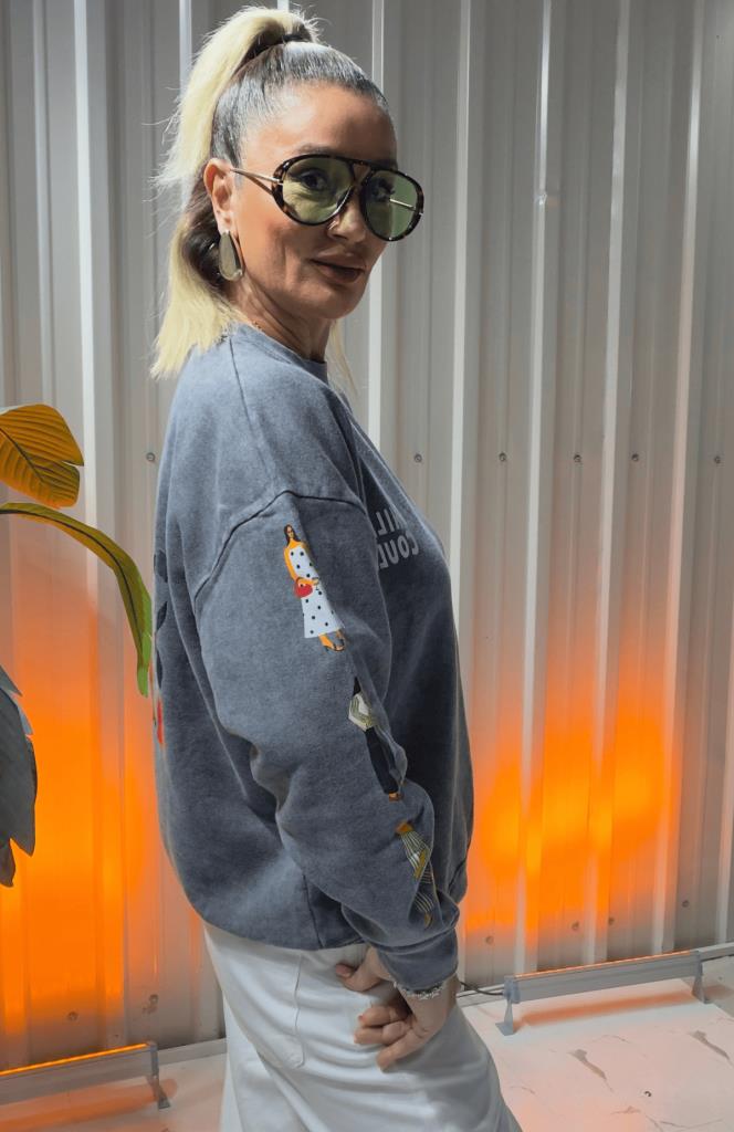 Stella Sweat Baskılı Antrasit