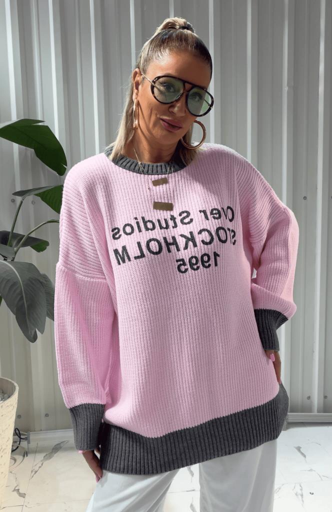 Stokholm Oversize Kazak Pembe