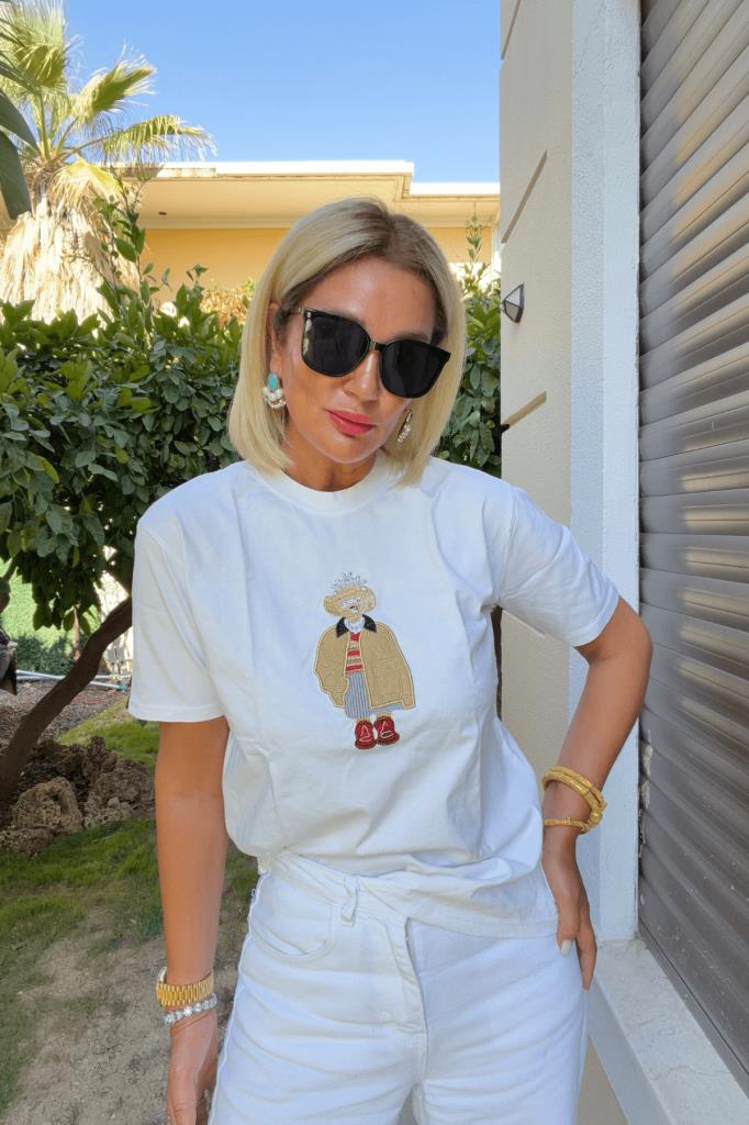 Tetty Nakışlı Tshirt Ekru