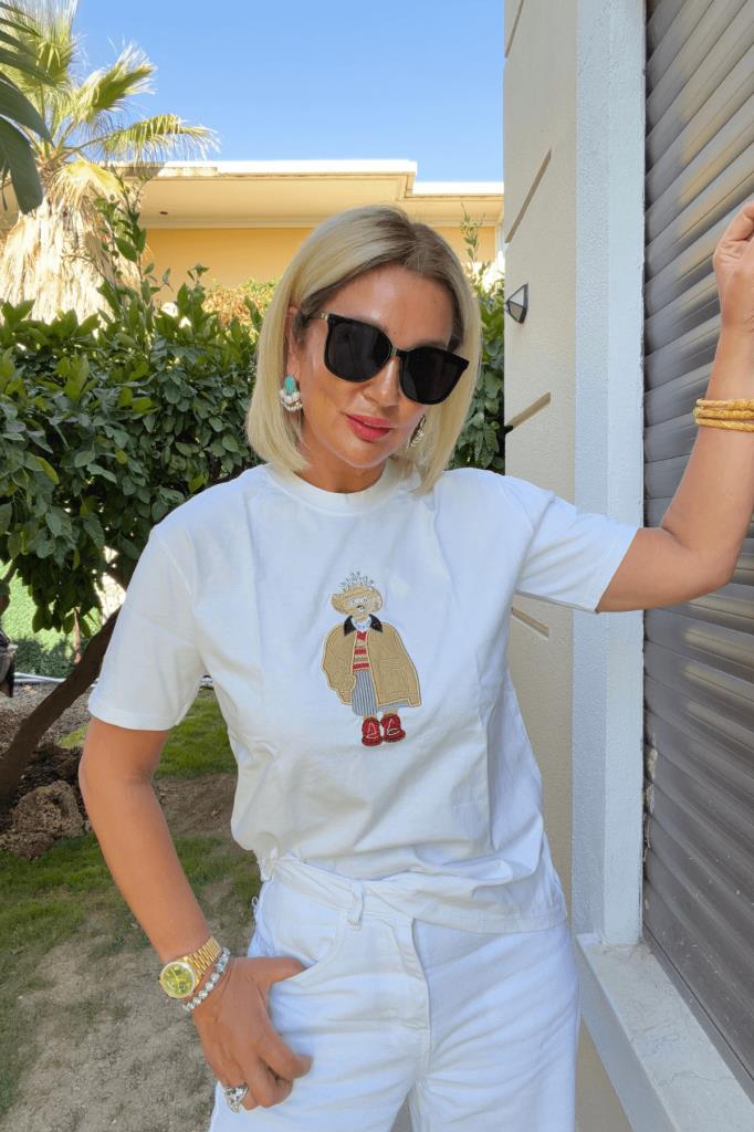 Tetty Nakışlı Tshirt Ekru