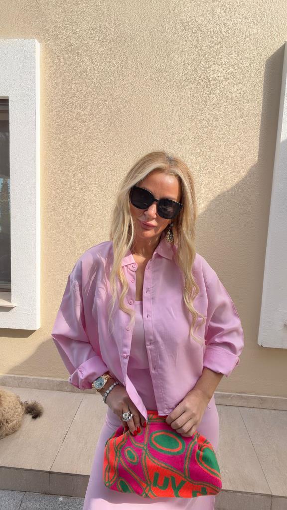 Urban Layer Pembe Gömlekli Elbise Set
