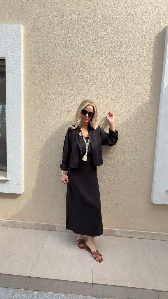 Urban Layer Siyah Gömlekli Elbise Set