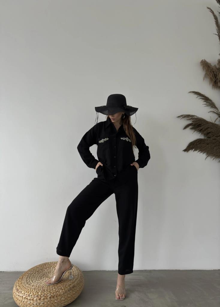 Vardy Siyah Keten Takım