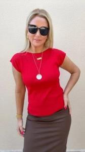 Vine Kırmızı Fitilli Triko