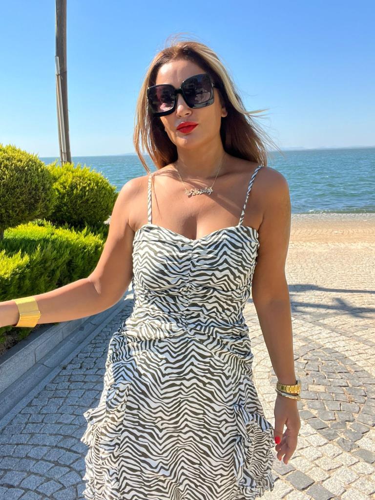 Welsa Kadın Siyah Askılı Elbise