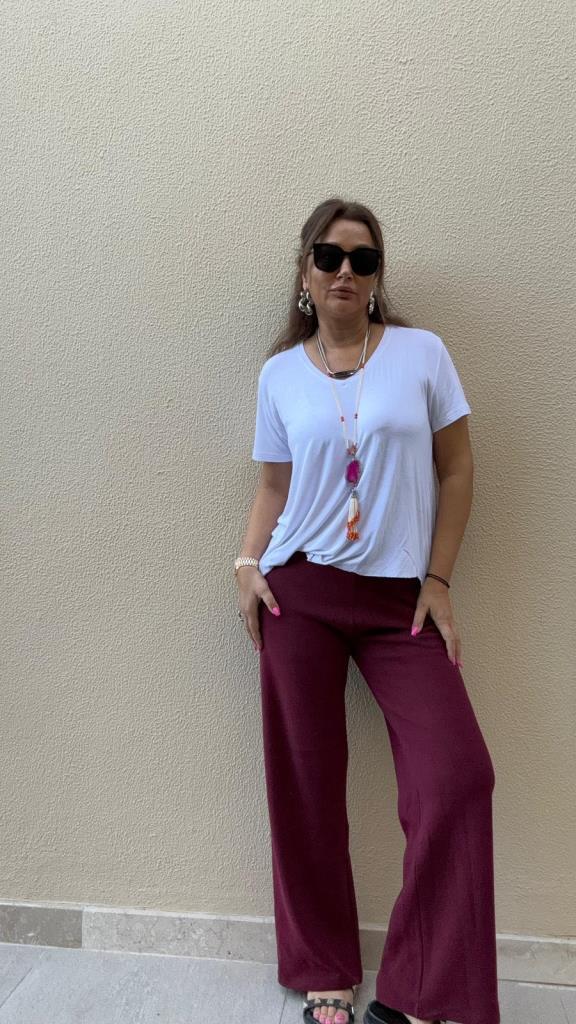 Wick Bordo Triko Pantolon