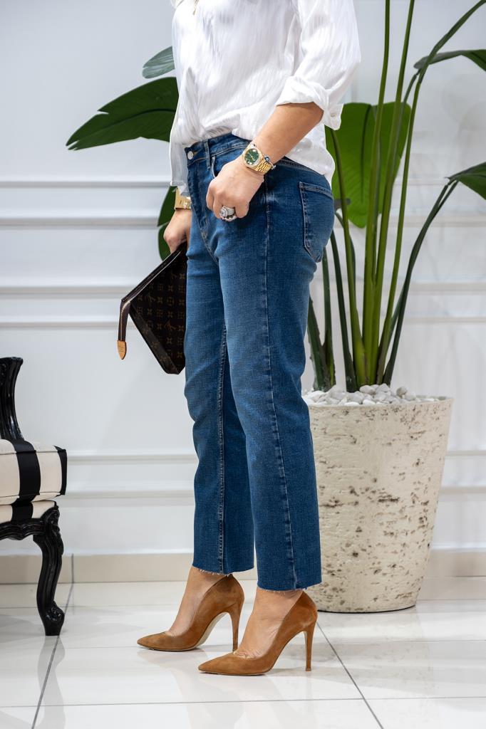 Wiens Kadın Tint Yeşil Paça Kesik Kot Pantolon