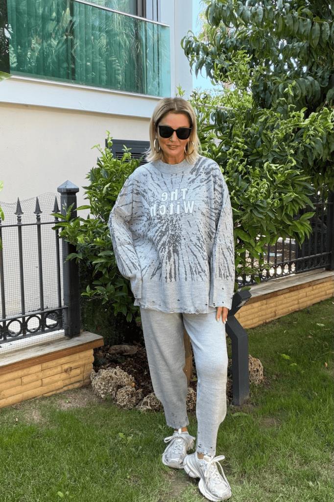 Witch Oversize Triko Takım Gri