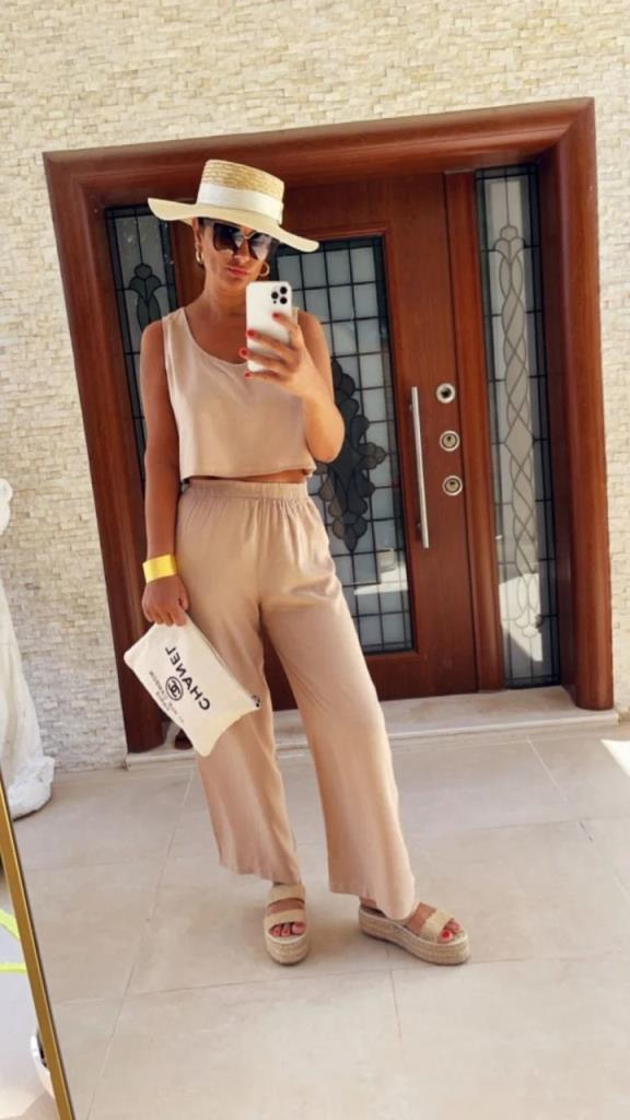 Wuju Kadın Camel Keten Takım