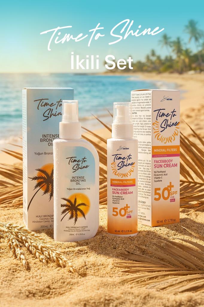 50 Spf Güneş Koruyucu Krem + Bronzlaştırıcı Yağ Seti