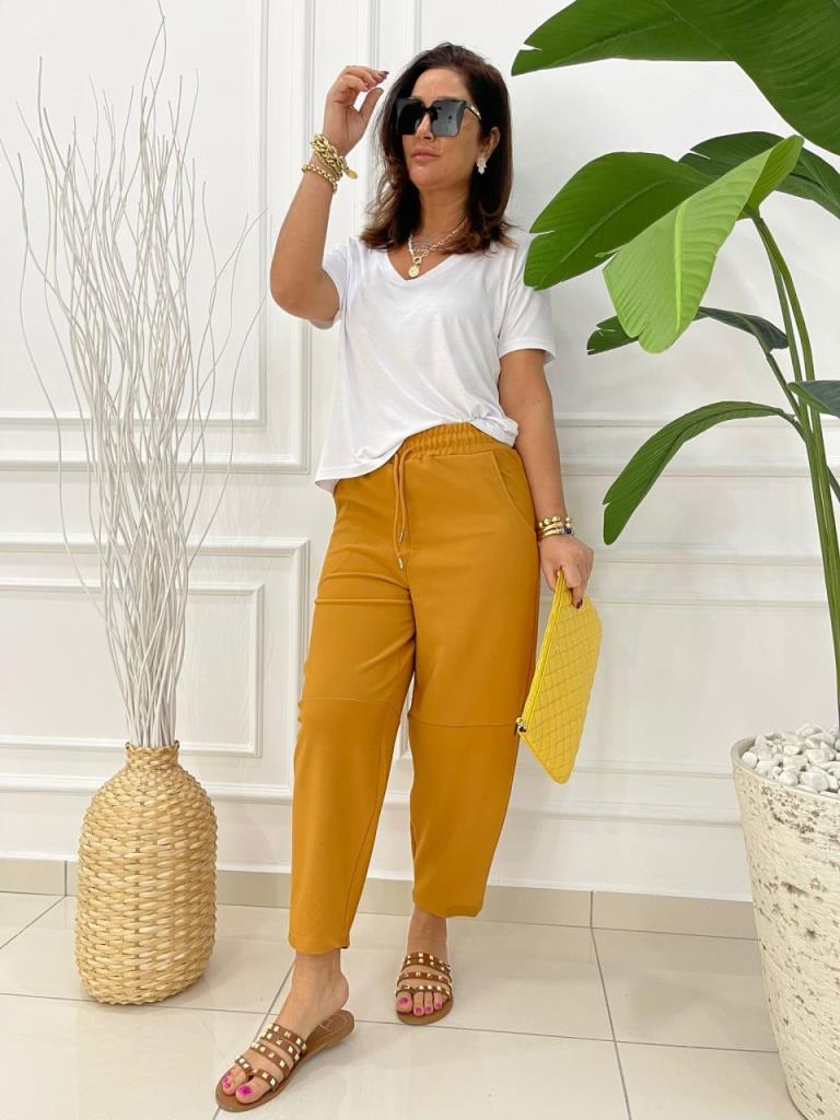 Amon Kadın Sarı Pantolon