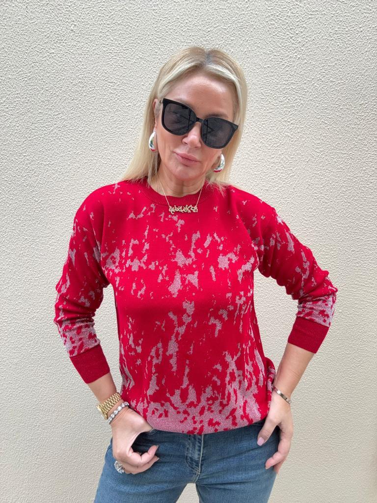 Arnold Kırmızı Simli Yumoş Triko