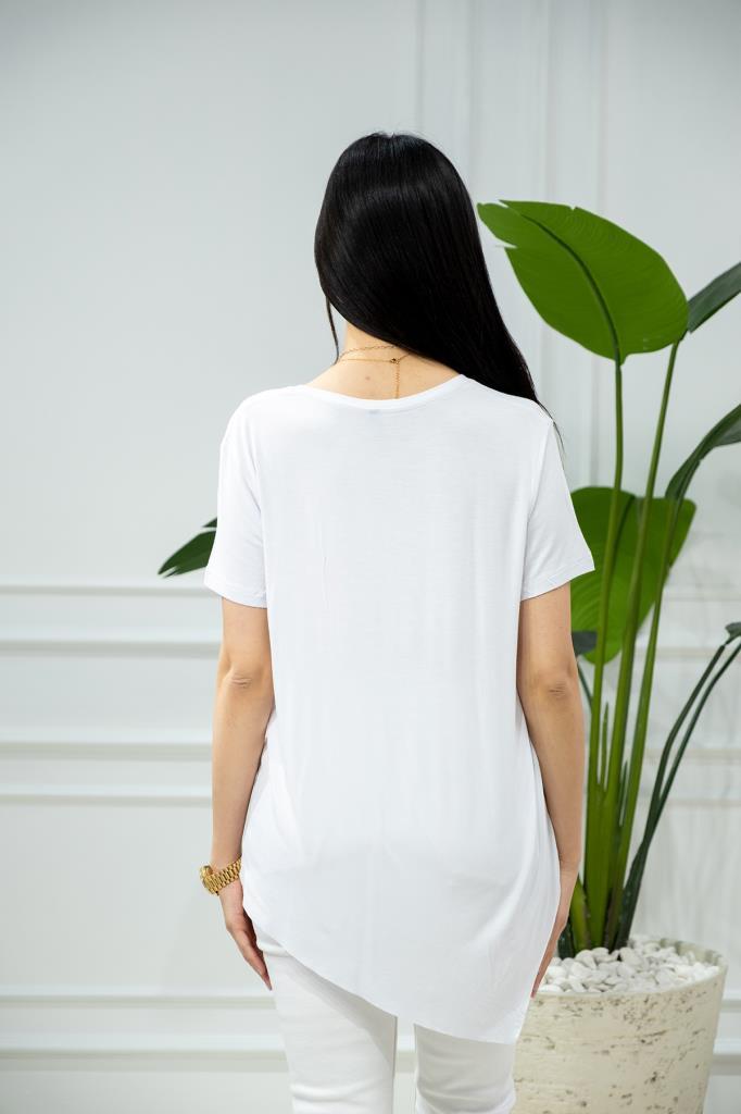 Asimetrik Kesim Beyaz Basic