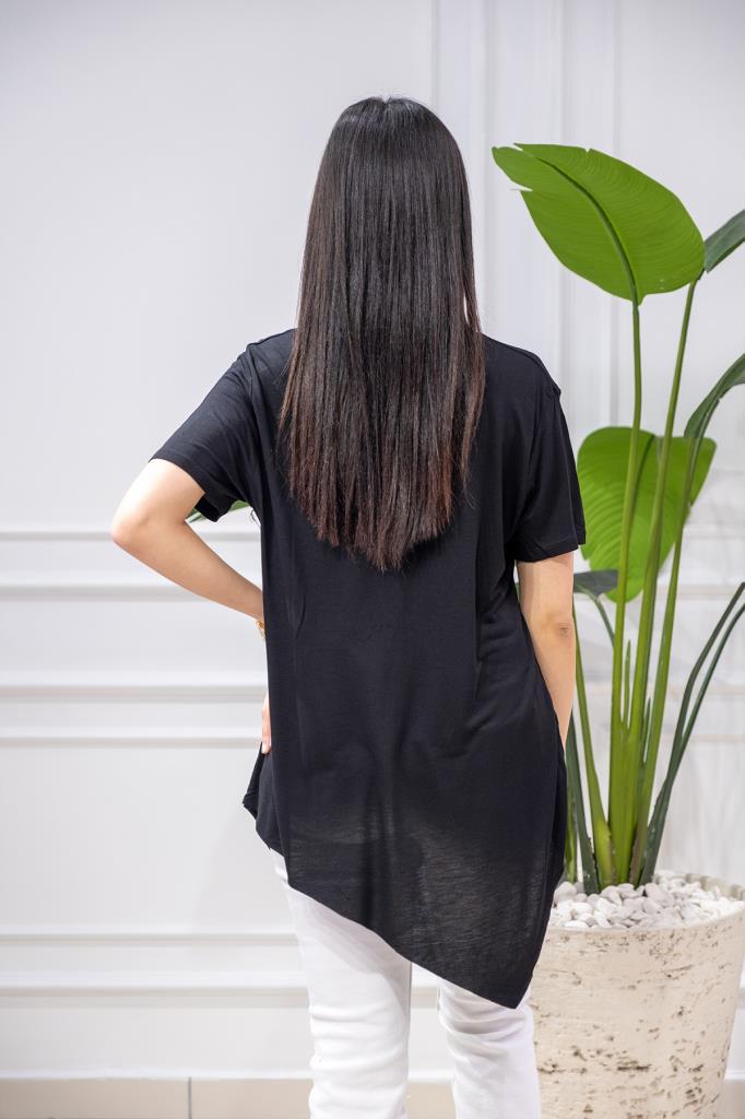 Asimetrik Kesim Siyah Basic