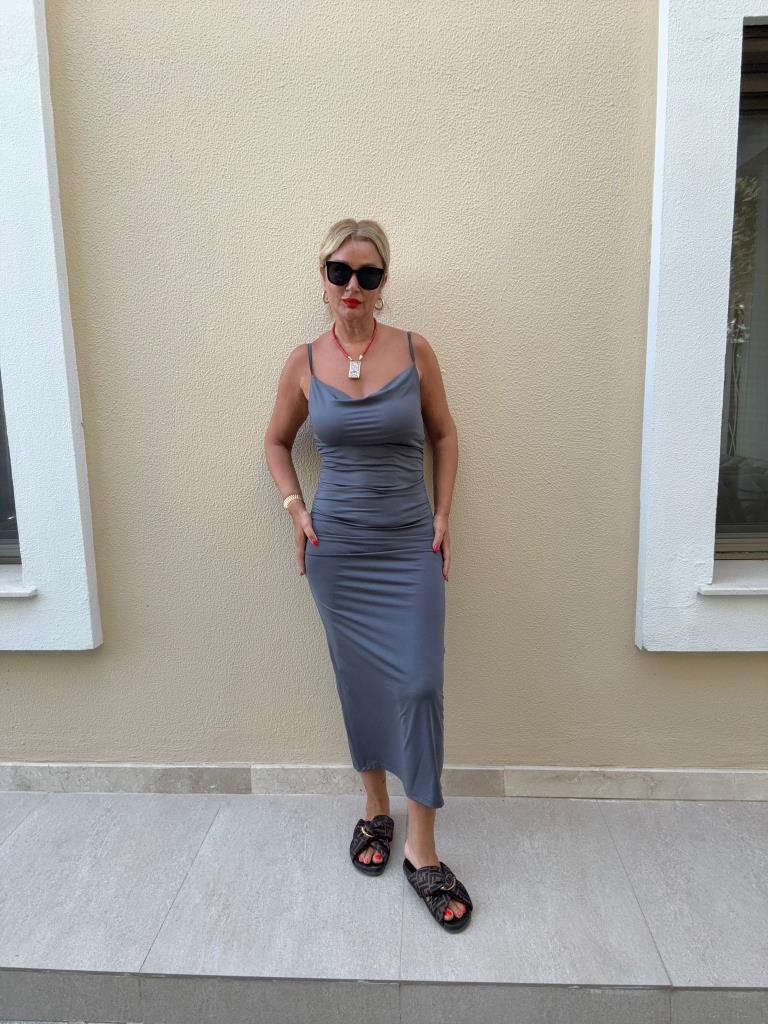 Ciax Antrasit Askılı Elbise