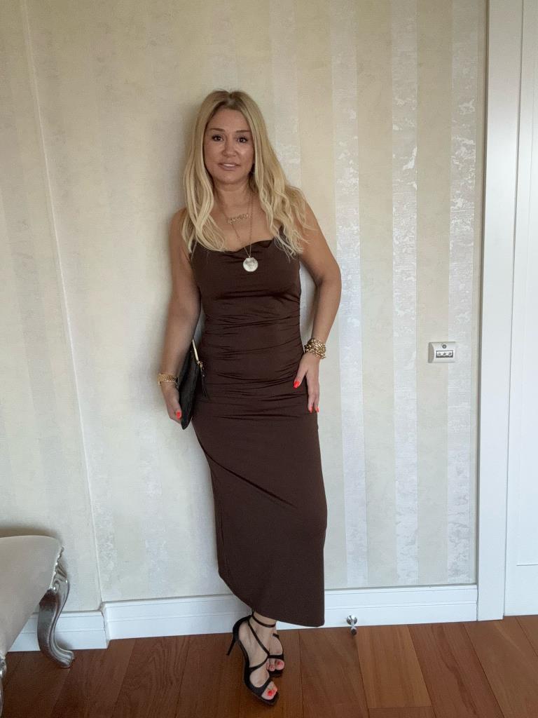 Ciax Kahverengi Askılı Elbise