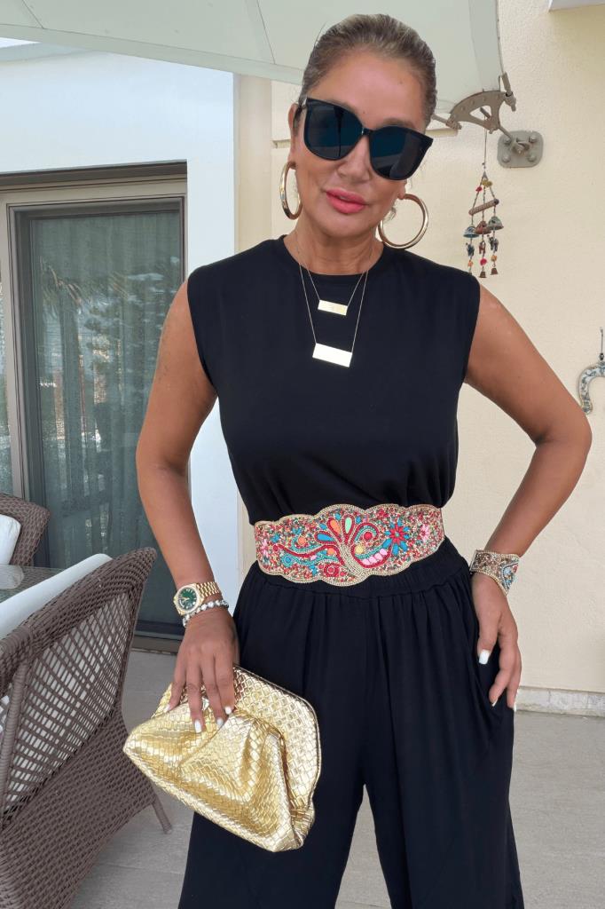 Claire Modal Şalvar Takım Siyah
