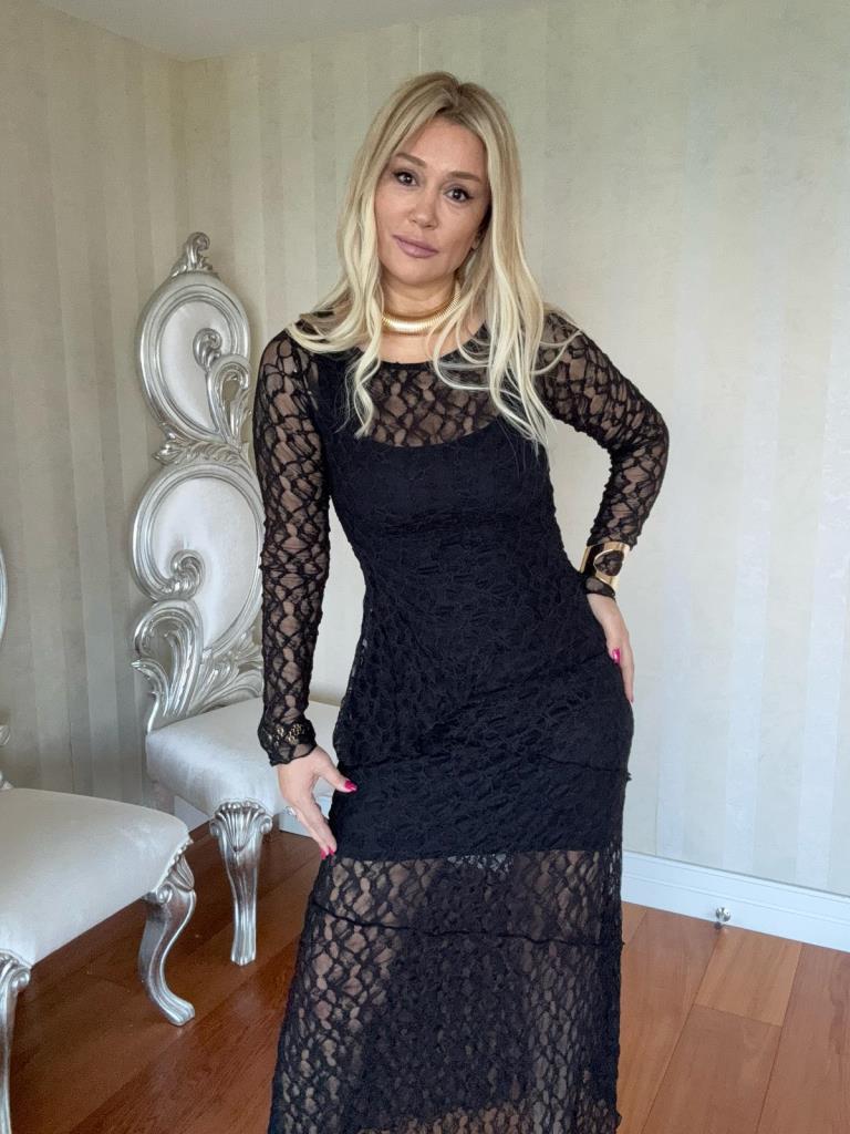 Clasy İthal Siyah Dantel Takım